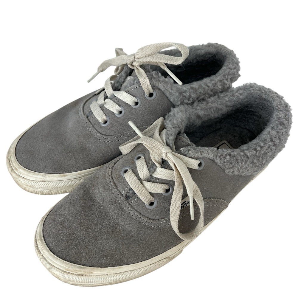 Vans Gray Sherpa Suede Lace Up Sneaker 6